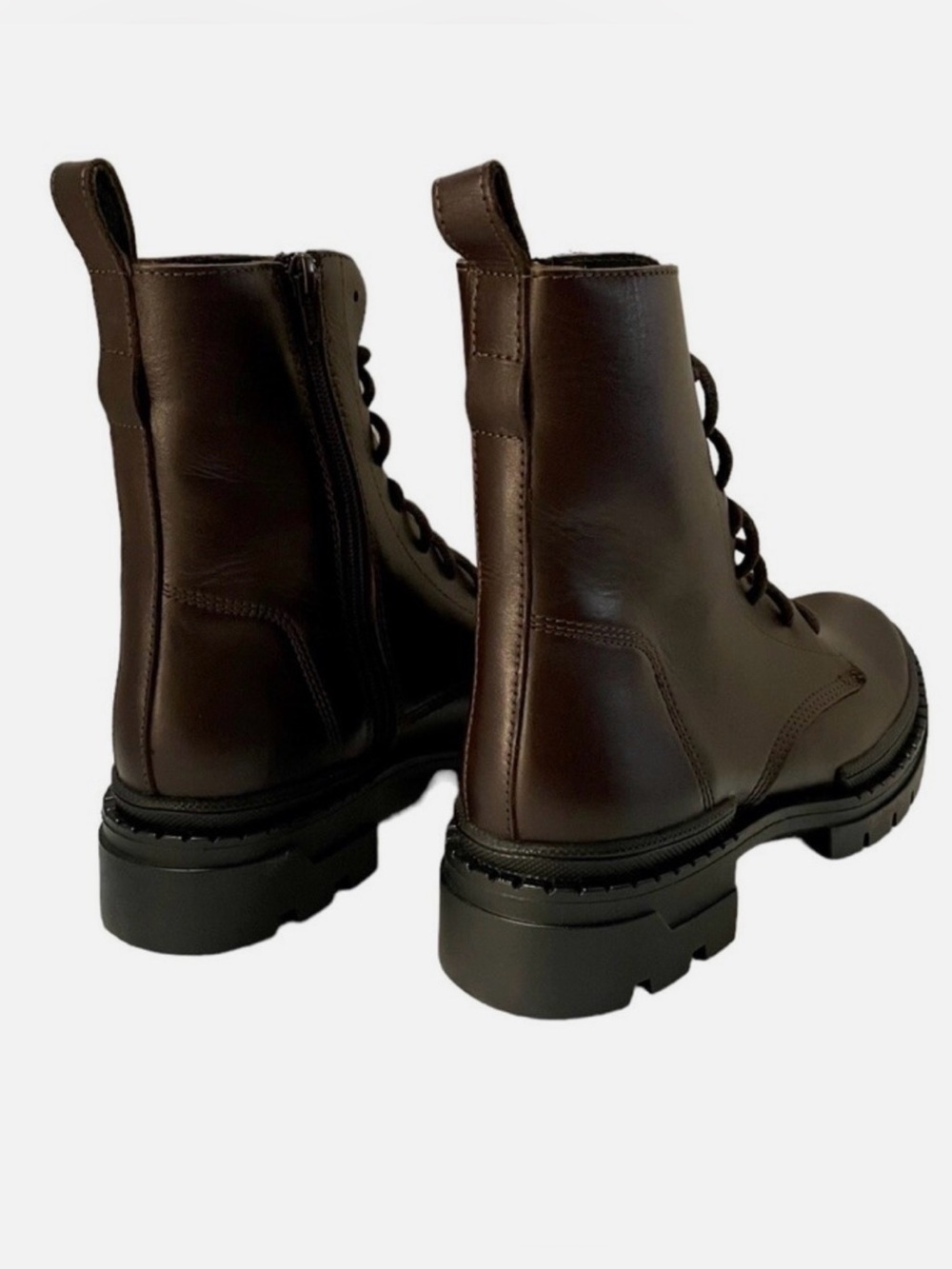 Steve Madden Women's Dark Brown Lace-Up Combat Boots